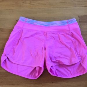 Pink running shorts